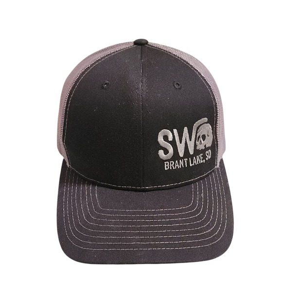 Richardson Other - SW Brant Lake SD Embroidered Logo Mesh Back Trucker Hat Black Gray Men